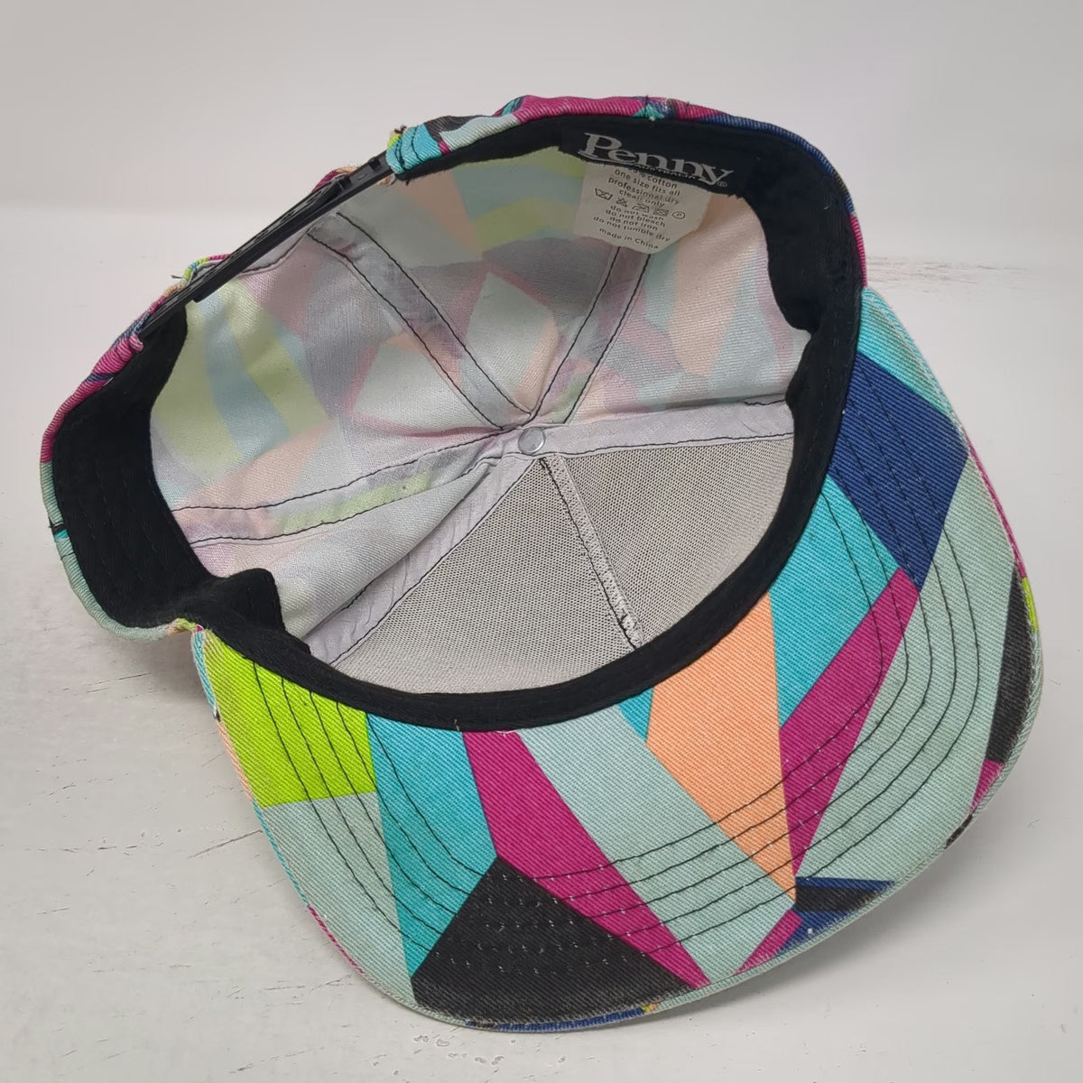 Penny Australia 5 Panel Blue One Size Geometric All Over Print Snapback Hat