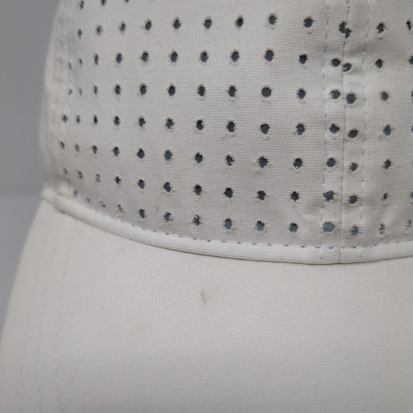 Unbranded Strapback Hat White OSFA Solid Adjustable Perforated