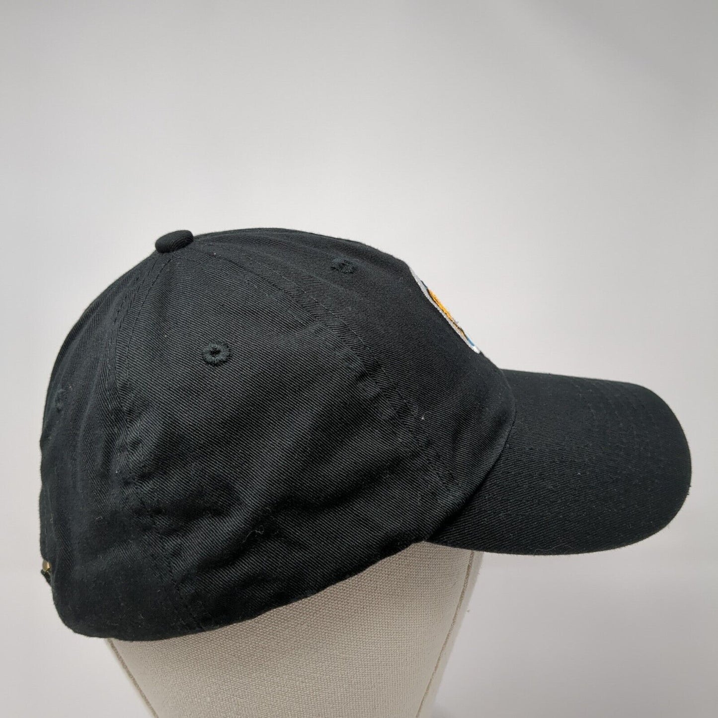 Unbranded Slideback Hat Black One Size Adjustable Embroidered 6 Panel Cotton