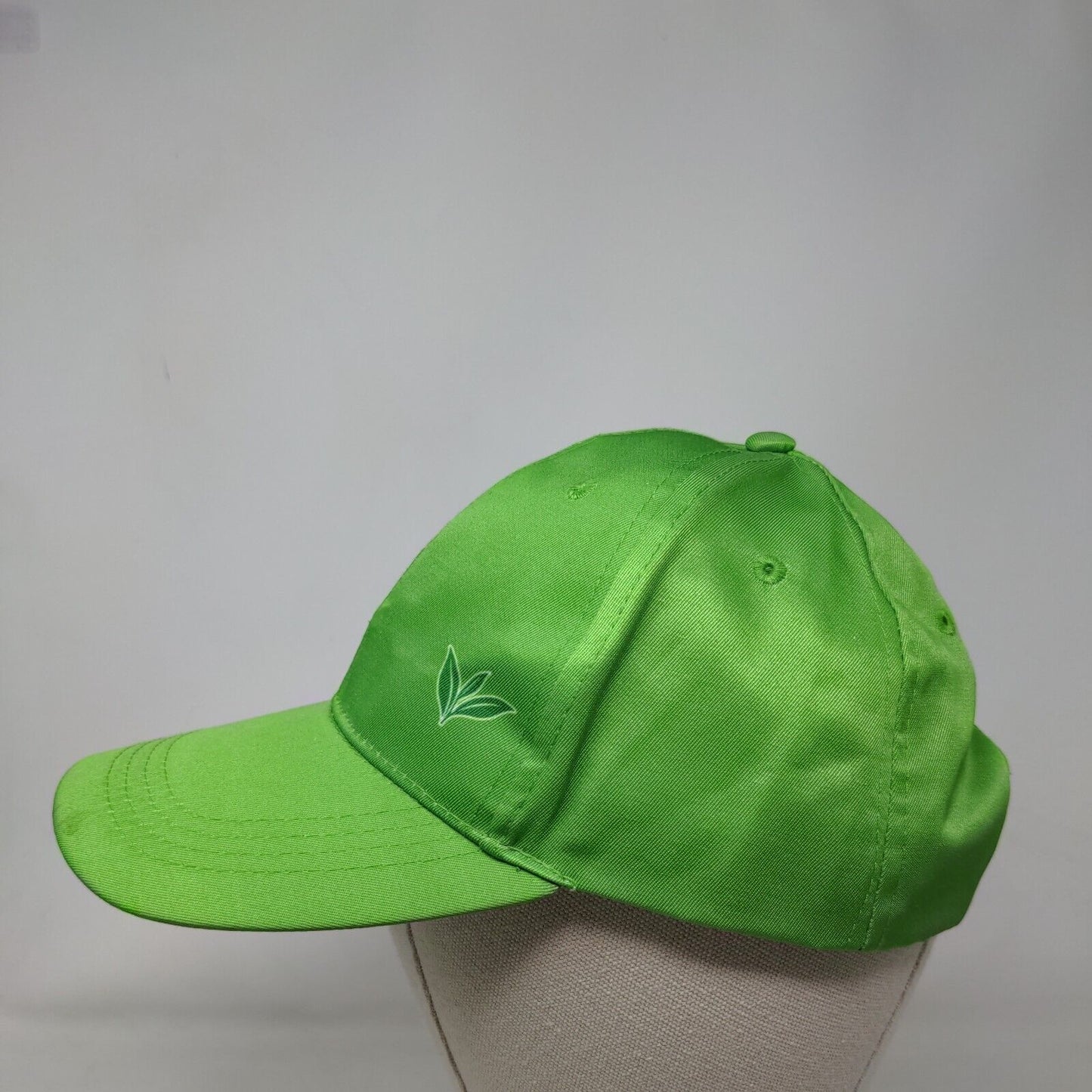 Pure Leaf Strapback Hat Green One Size Embroidered Adjustable 6 Panel