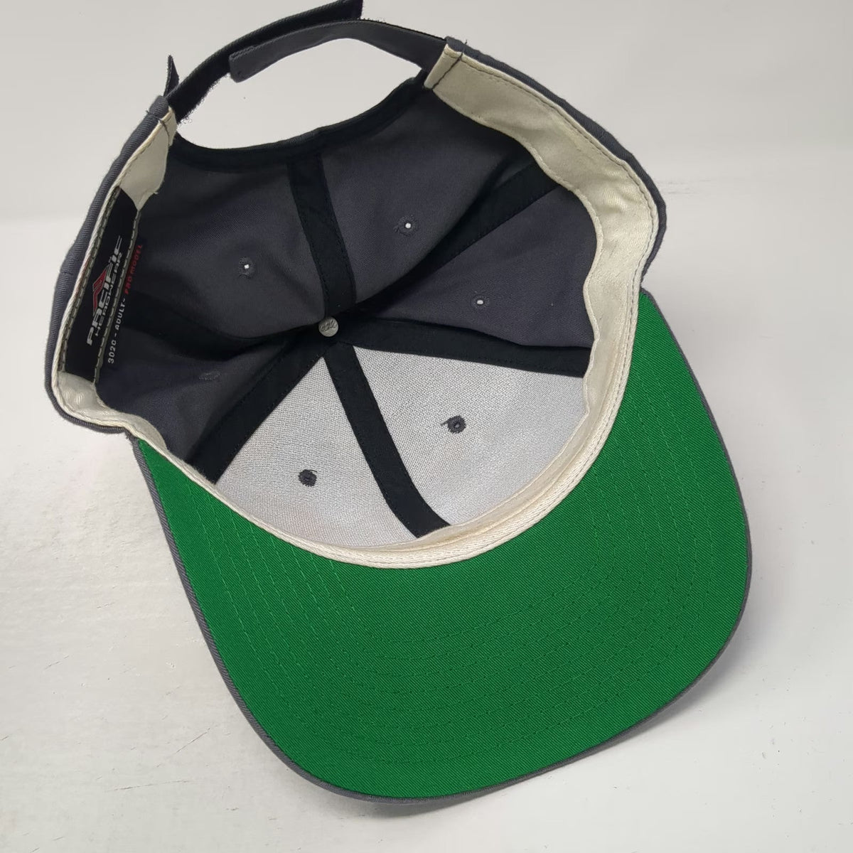 Pacific Headwear Baseball Cap Gray One Size Strapback Green Brim Dusharms hat
