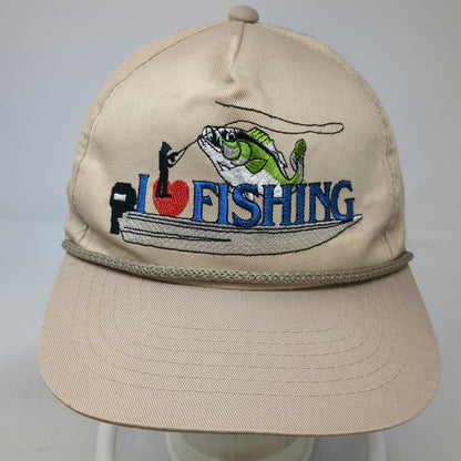 Dorfman Pacific Trucker Beige One Size Hat Rope Brim Fishing Bass Snapback Boat