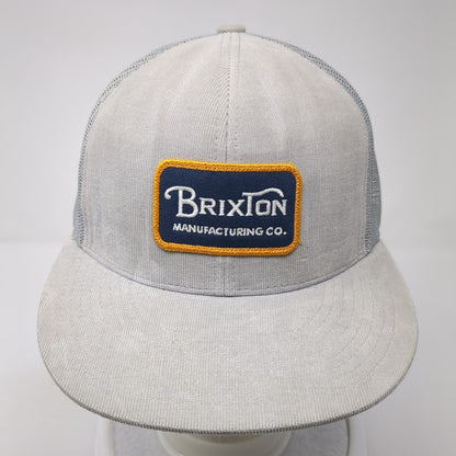 Brixton Manufacturing Co. Snapback Trucker Hat Gray OS Adjustable Mesh Back