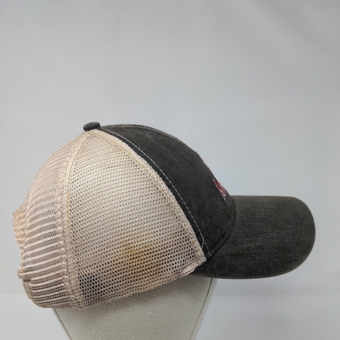Ashton Slideback Trucker Hat Gray OSFA Adjustable Embroidered Mesh Back 6 Panel