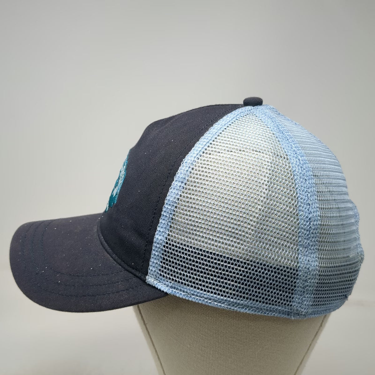 Patagonia Trucker Hat Blue One Size Snapback Built To Endure Mountains Mesh