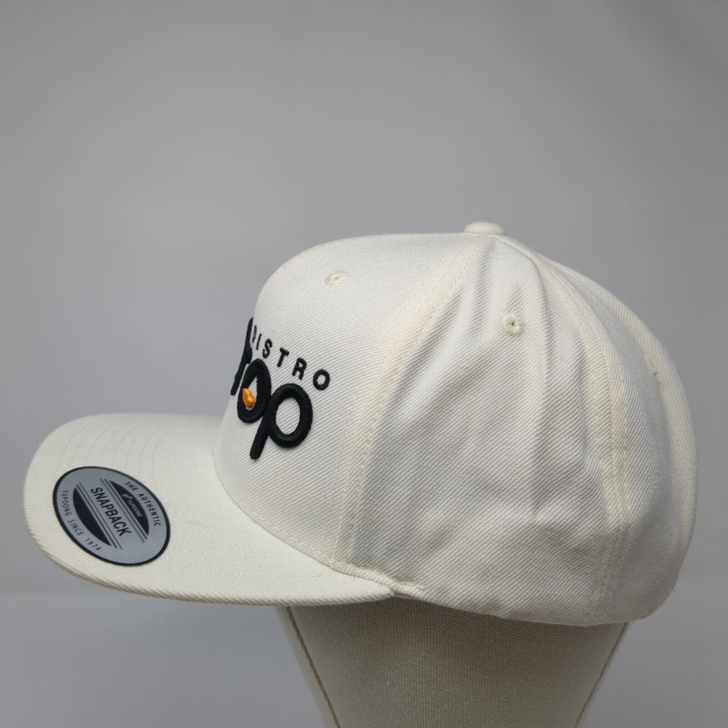Distro Dripdrop Snapback Hat Cream One Size Adjustable Embroidered Yupoong