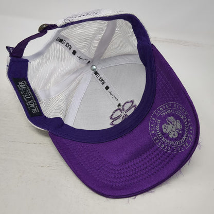 Black Clover Baseball Cap Purple One Size Jeweled Clover Mesh Live Lucky Hat