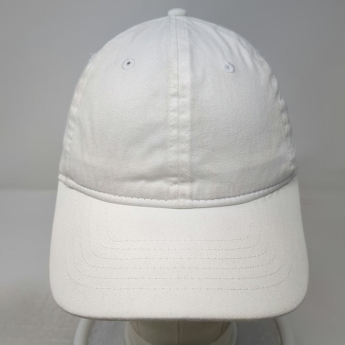 George Baseball Cap White One Size Slideback Adjustable Cotton Plain Blank Hat