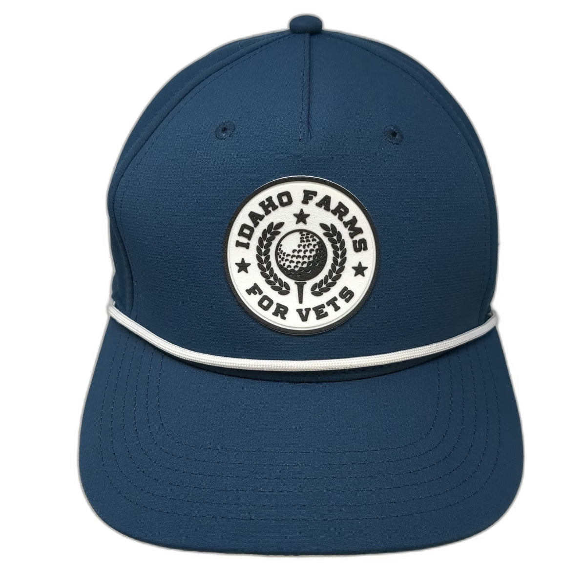 Cap America 5 Panel Blue Hat One Size Idaho Farms For Vets Golf Rope Snapback