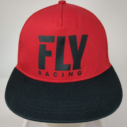 Fly Racing Trucker Hat Red Black One Size Mesh Flat Bill Snapback Motocross