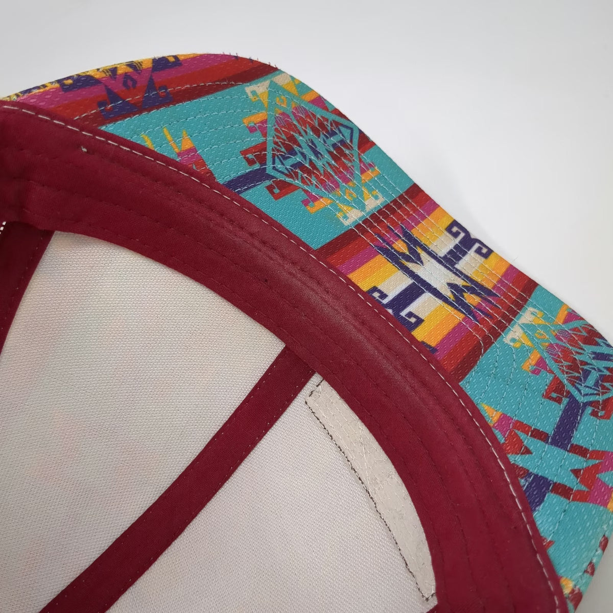 Rock & Roll Denim Blue Trucker Hat One Size Southwestern Aztec Pattern Mesh