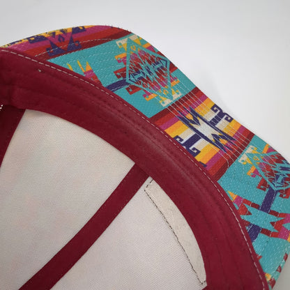 Rock & Roll Denim Blue Trucker Hat One Size Southwestern Aztec Pattern Mesh