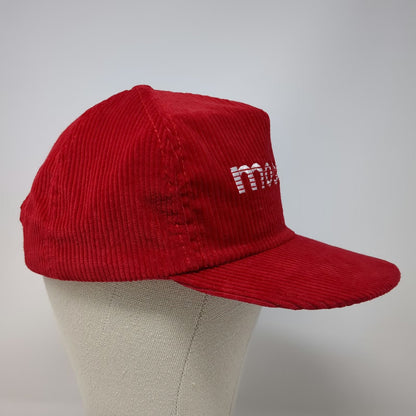 Rhone-Poulenc Mocap 5 Panel Red Hat One Size Corduroy Snapback Agriculture Logo