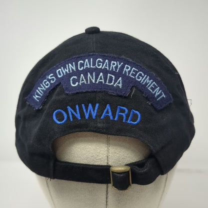 Black Baseball Cap One Size Kings Own Calgary Regiment Canada Slideback Hat