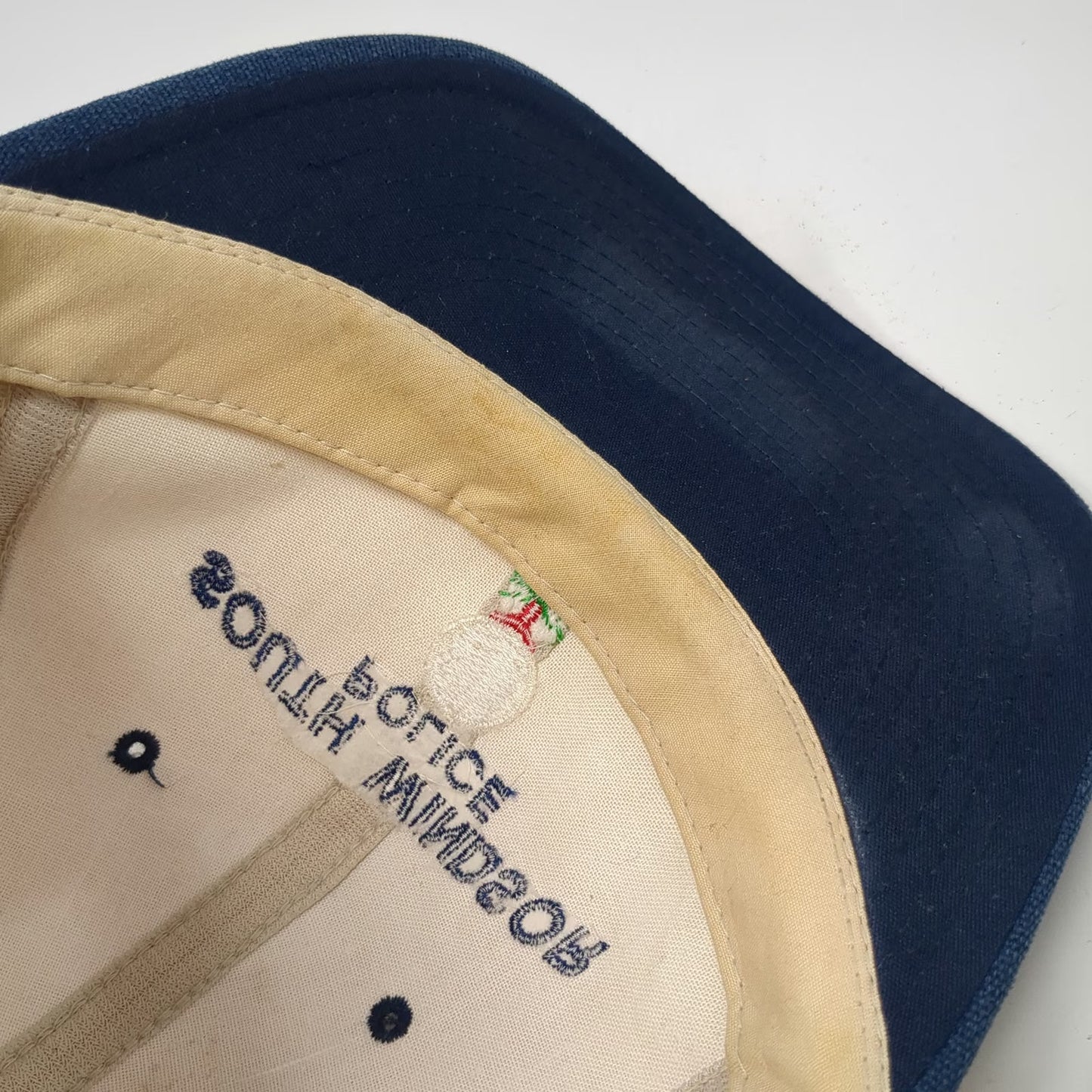 Yupoong Baseball Cap Hat Beige Blue OS South Windsor Police Golf Tournament