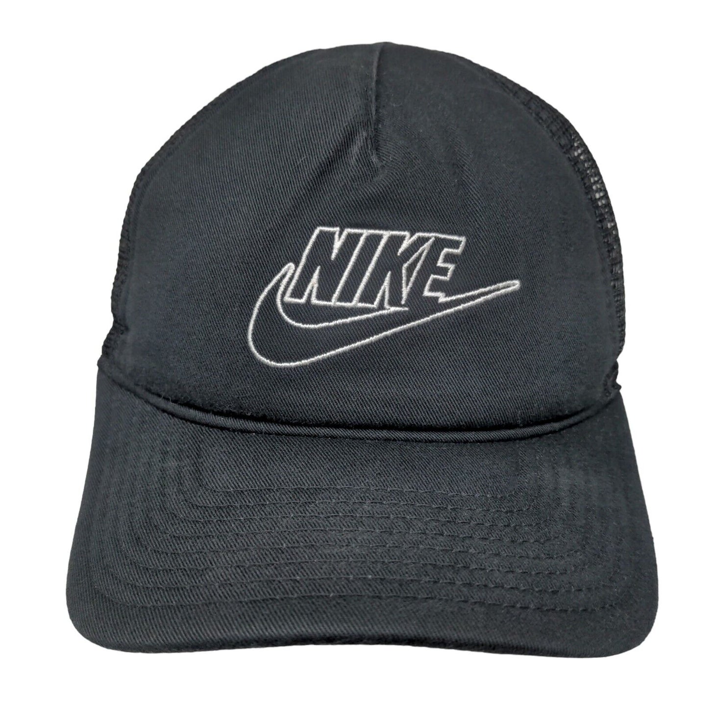 Nike Swoosh Snapback Mesh Back Trucker Hat Black One Size Classic99