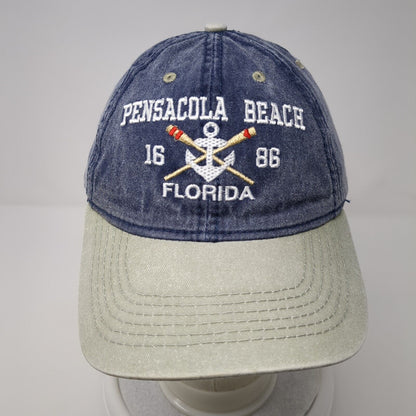 Pensacola Beach Florida 1686 Slideback Hat Blue One Size Embroidered