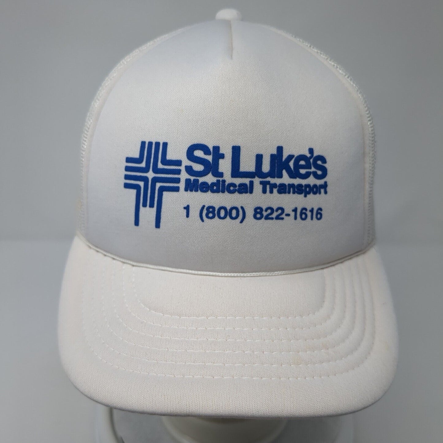 St. Luke's Medical Transport Snapback Trucker Hat White One Size Solid