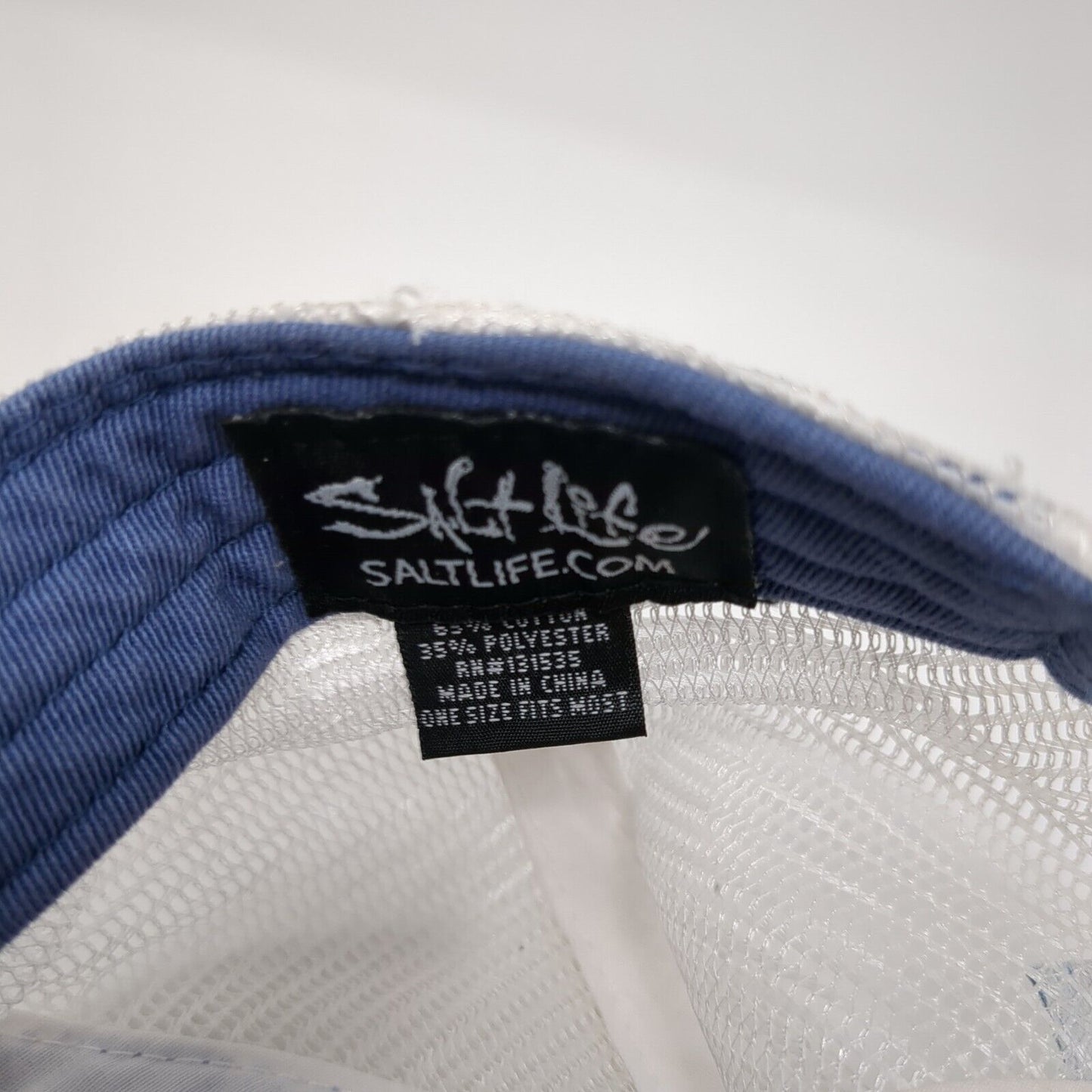 Salt Life Snapback Mesh Back Trucker Hat Blue One Size Livin' Salty