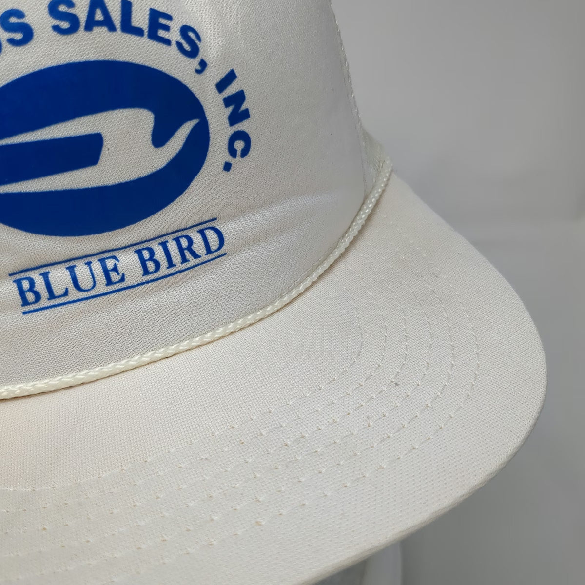 Idaho Bus Sales Blue Bird White Trucker Hat One Size Mesh Snapback Rope
