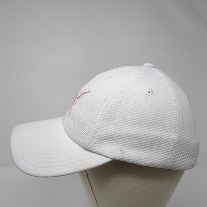 PUMA Slideback Hat White One Size Adjustable Embroidered Logo 6 Panel