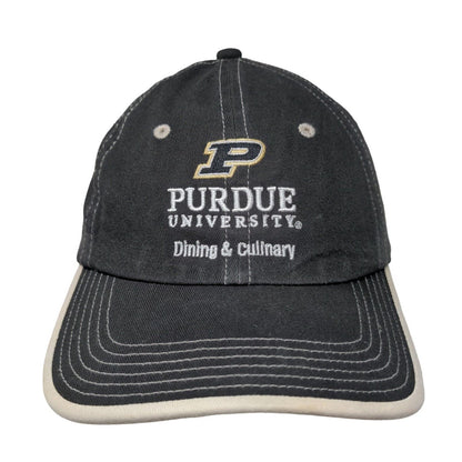 Port Authority Men's Strapback Hat Black OSFA Purdue University Dining Culinary