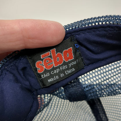 Seba Viking Freight Trucker Hat Blue One Size Snapback Mesh Back Logo Structured