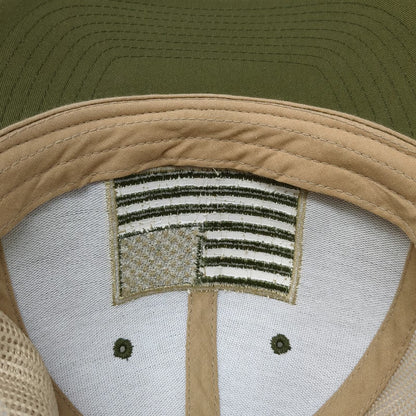 Sportex Trucker Hat Green OSFM American Flag KBM Mesh Snapback Patch USA Made