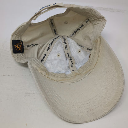 Flying J Baseball Cap Beige One Size USA Flag Hit The Road Strapback Hat