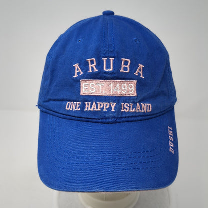Aruba One Happy Island Est. 1499 Dushi Slideback Hat Blue OS Adjustable Cotton