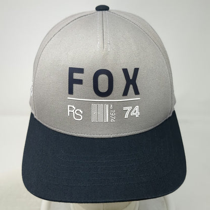 Fox 5 Panel Hat Gray Black One Size Snapback Cotton Graphic MX MFG Logo Motor