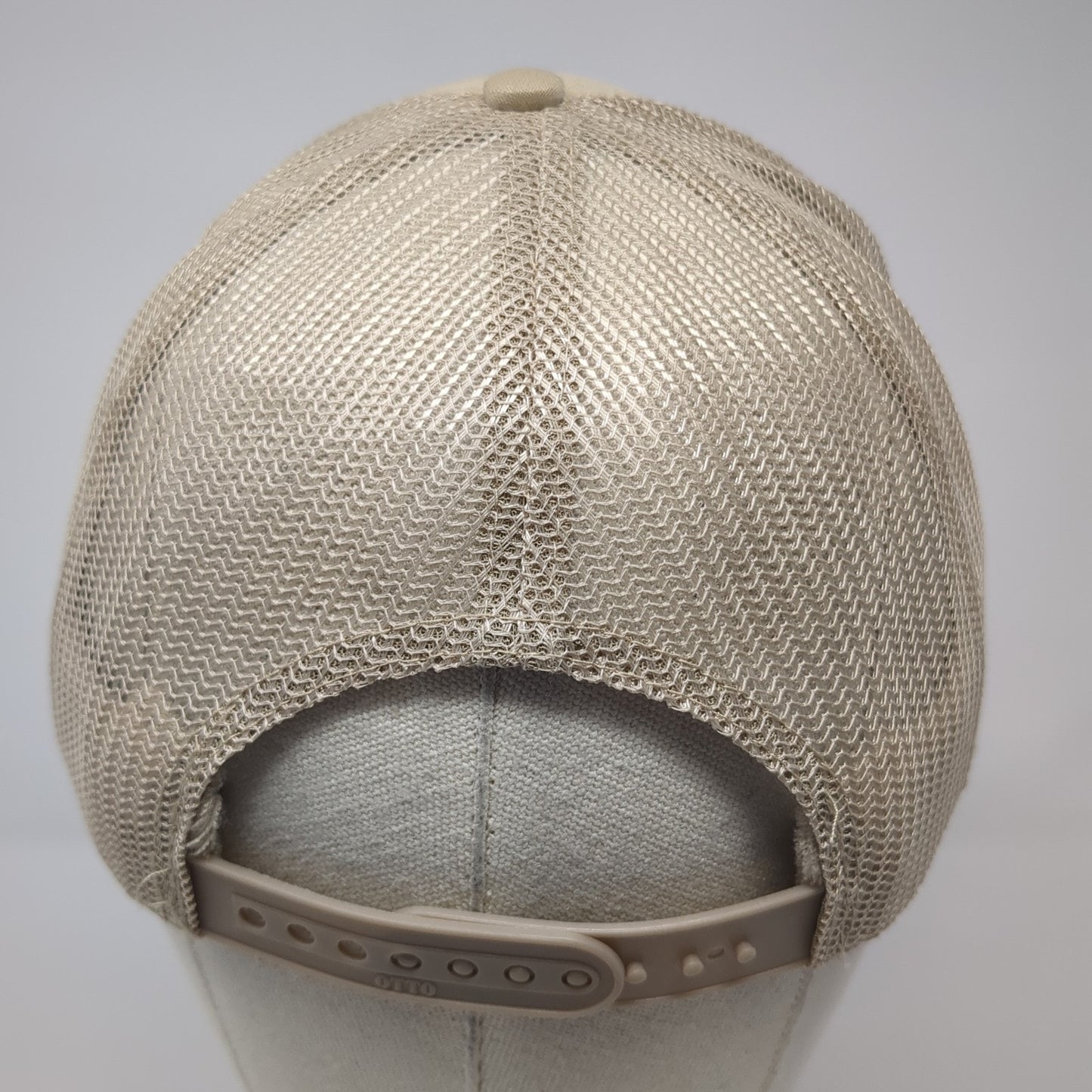 Alpha Chi Snapback Trucker Hat Brown One Size Adjustable Mesh Back Rope Otto