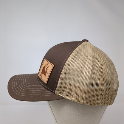 Pacific Headwear Snapback Trucker Hat Brown OSFA Mesh Back Patch
