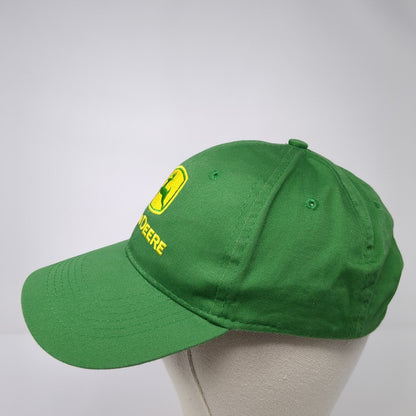 John Deere Strapback Hat Green One Size Solid Embroidered 6 Panel