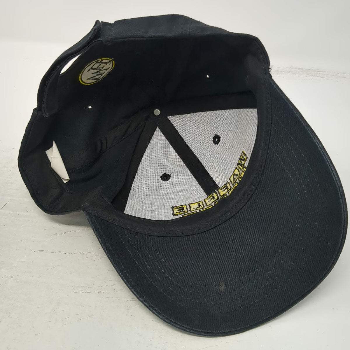 Waffle House Baseball Cap Black One Size Strapback Embroidered WH Logo Patch Hat