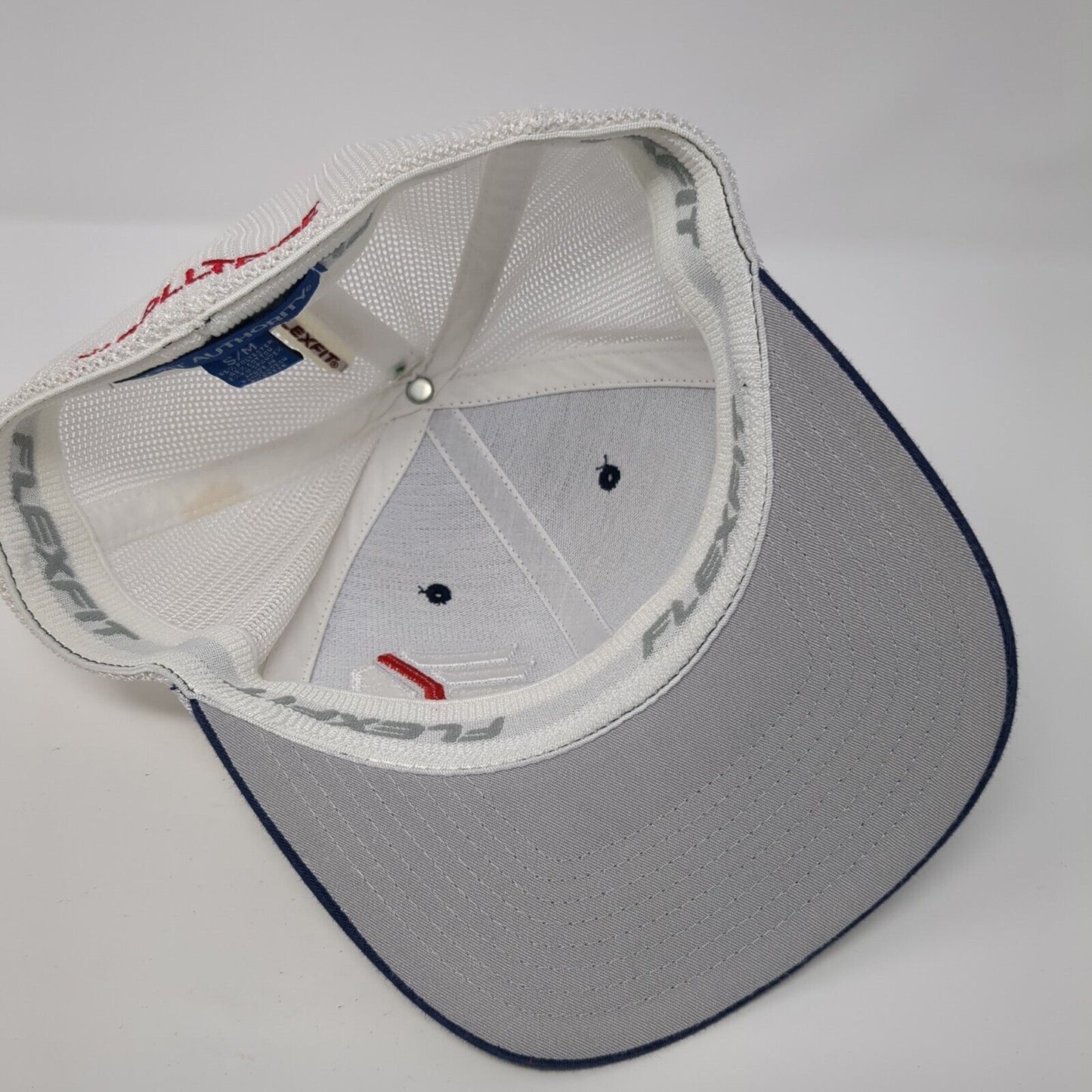 Roll Tribe Fitted Mesh Back Trucker Hat Blue S/M Embroidered Flexfit