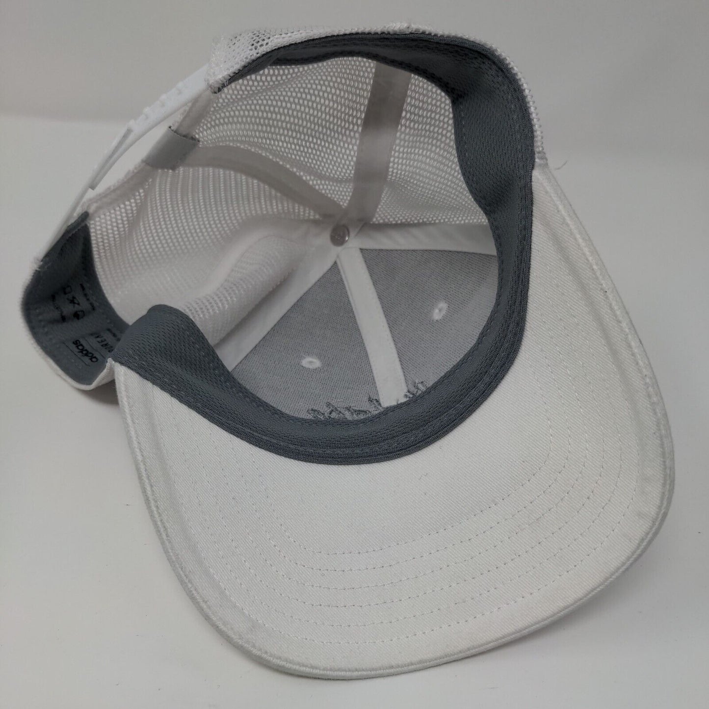 Adidas Aeroready Snapback Trucker Hat White OSFA Adjustable Mesh Back Cotton