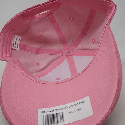 Pink Baseball Cap One Size Hollywood California Strapback Hat 3D Embroidery