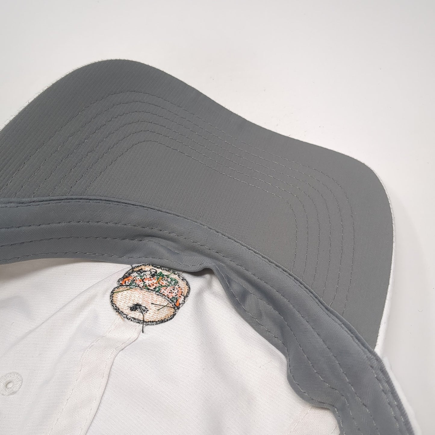 Burger Strapback Baseball Cap White One Size Adjustable Embroidered Imperial
