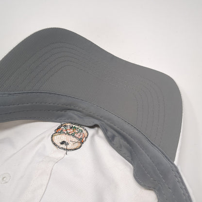 Burger Strapback Baseball Cap White One Size Adjustable Embroidered Imperial