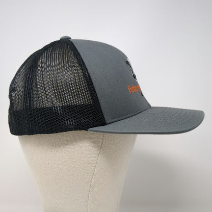 Pacific Headwear Trucker Hat Gray Black Orange One Size Mesh Snapback Cow Dairy