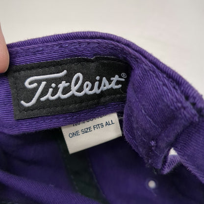 Titleist Baseball Cap Purple White One Size Adjustable Strapback Script Logo Hat