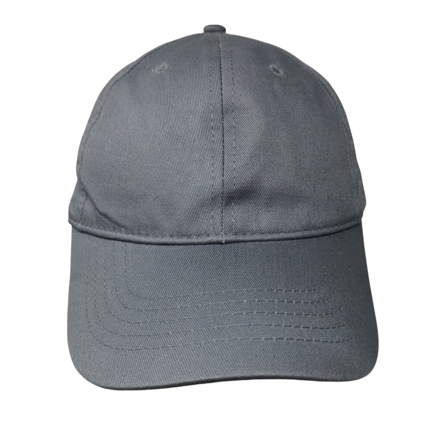Unbranded Strapback Hat Gray One Size Adjustable Vented Holes 6 Panel Blank