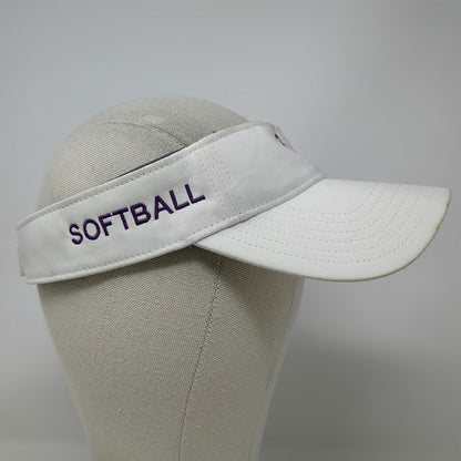 Under Armour Visor White One Size Purple Softball Logo Strapback Athletic Hat
