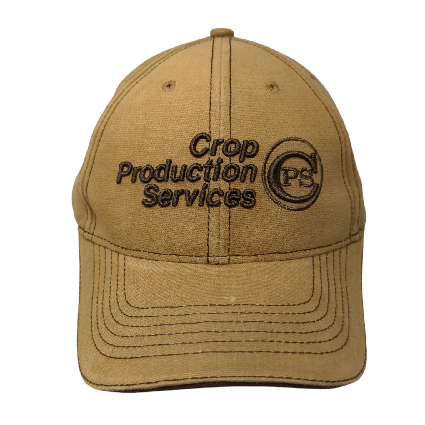 Crop Production Services Strapback Hat Tan One Size Embroidered Kimberly
