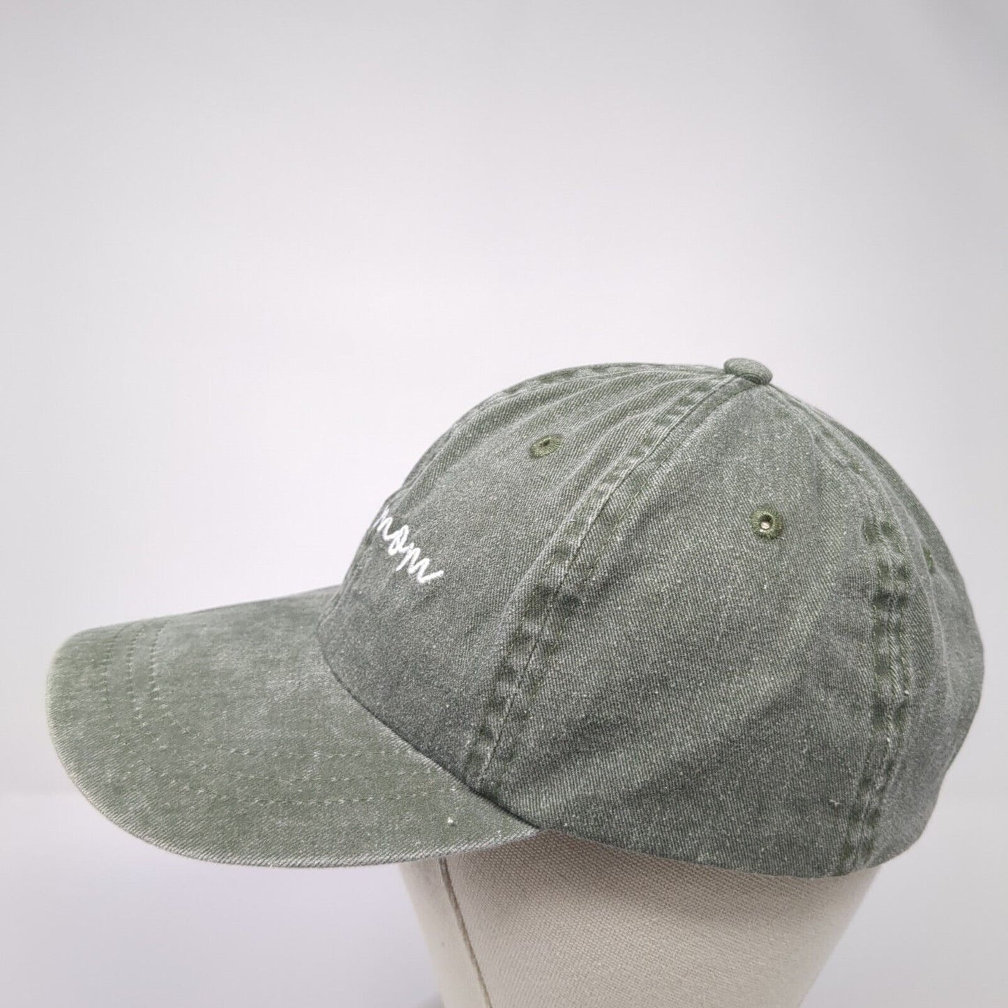 Dog Mom Slideback Hat Green One Size Adjustable Embroidered 6 Panel Cotton