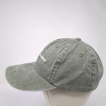 Dog Mom Slideback Hat Green One Size Adjustable Embroidered 6 Panel Cotton