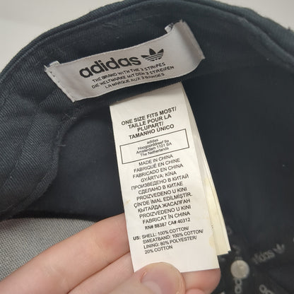 Adidas Trefoil Snapback Hat Black One Size Embroidered Logo Adjustable