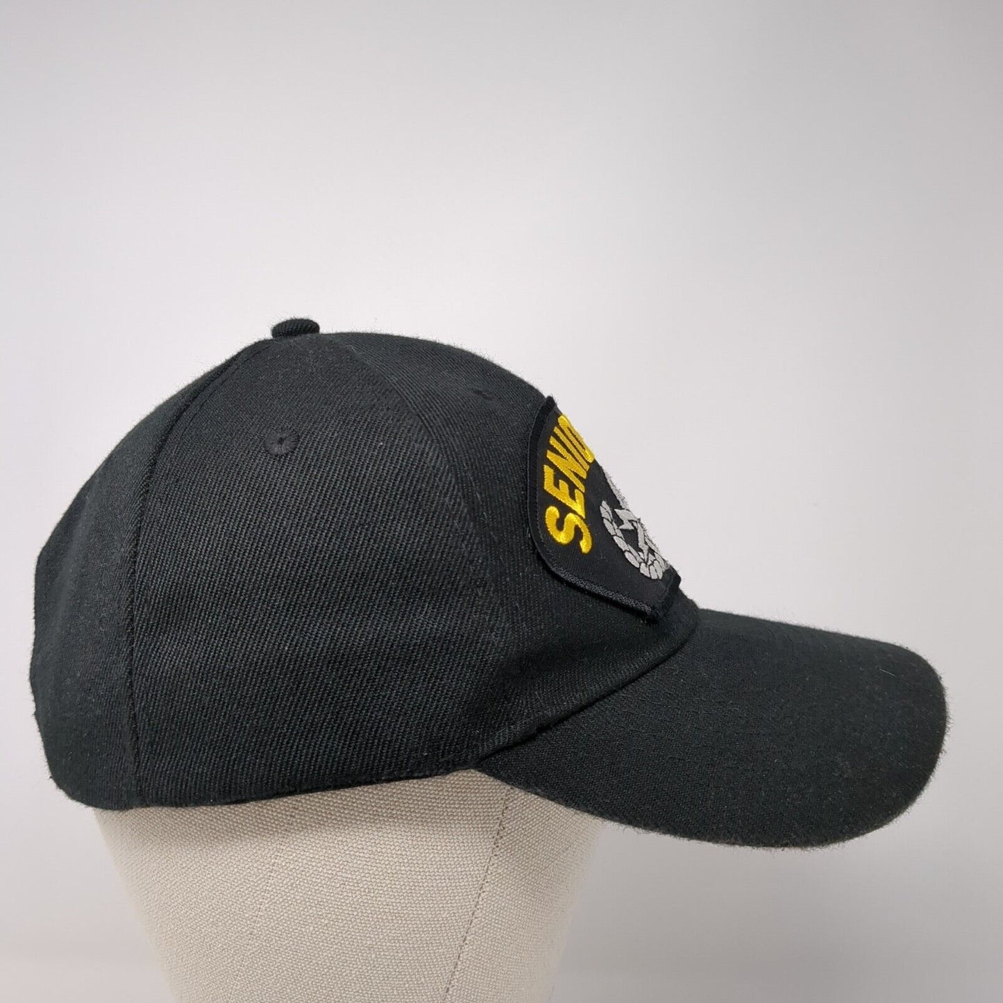 Senior EOD Patch Strapback Hat Black One Size Adjustable Solid 6 Panel