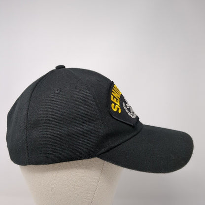 Senior EOD Patch Strapback Hat Black One Size Adjustable Solid 6 Panel